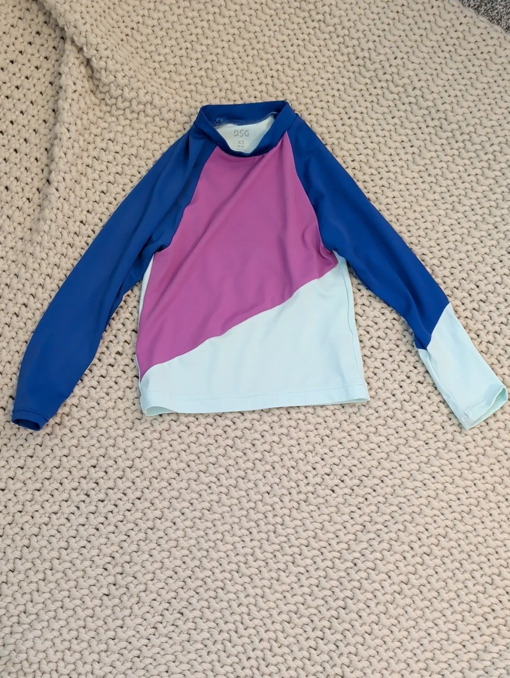 DSG Colorblock Long Sleeve Rash Guard - Royal Blue, Purple, Light Blue